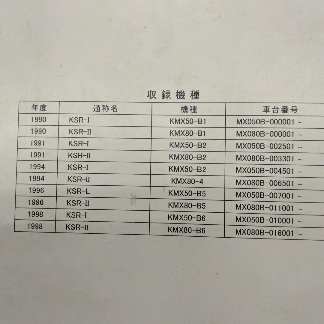 カワサキ　KSR-ⅠⅡサービスマニュアル　中古品