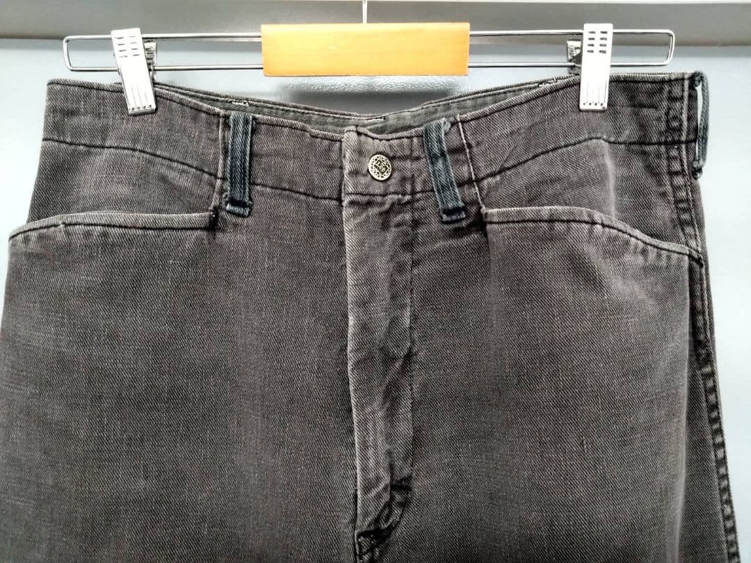 【希少】70s Lee フリスコ パンツ 墨黒 コットン100 vintage