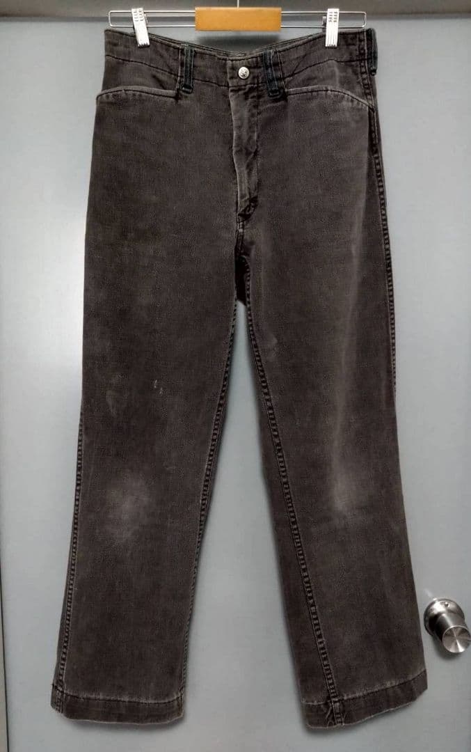 【希少】70s Lee フリスコ パンツ 墨黒 コットン100 vintage