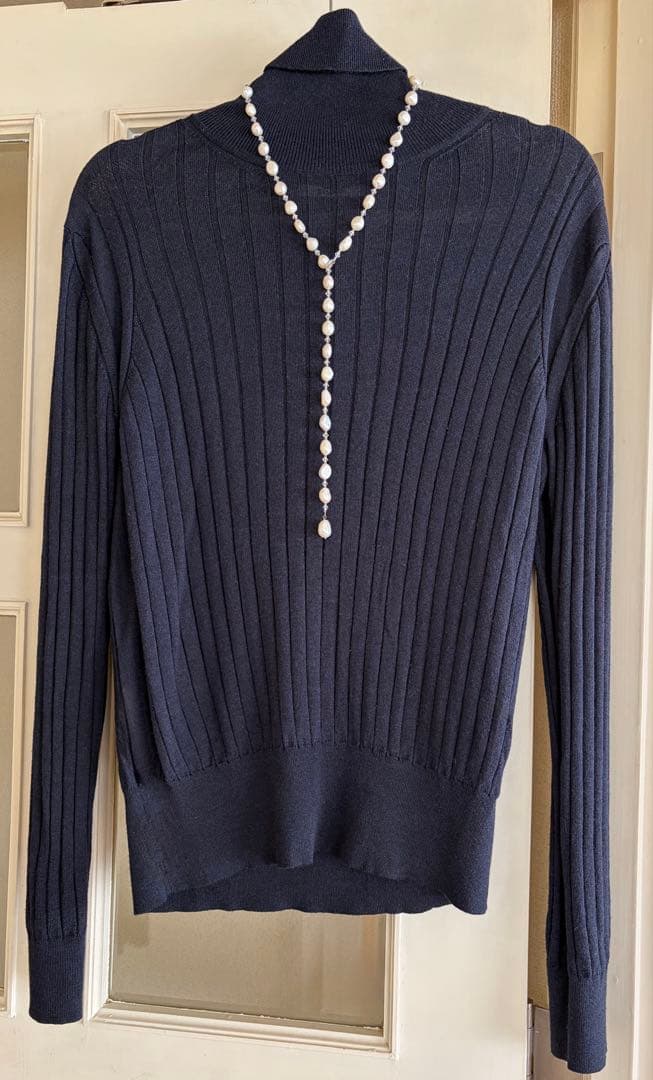 三越百貨店 本真珠 ホワイトパール ロングネックレス ラリエット 70㎝ 16㎜