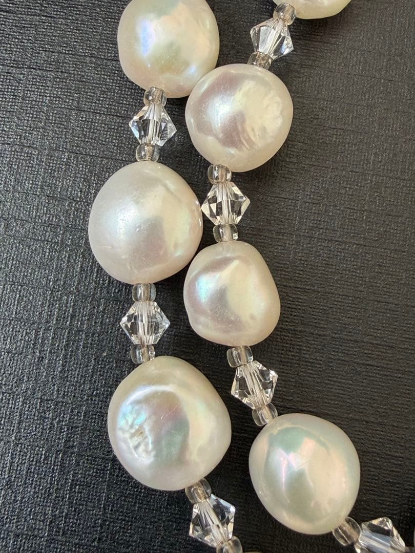 三越百貨店 本真珠 ホワイトパール ロングネックレス ラリエット 70㎝ 16㎜