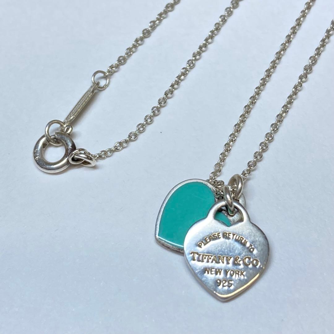 Tiffany&Co.ティファニーブルーダブルハートタグペンダントシルバー