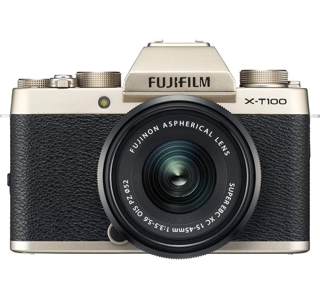FUJIFILM X-T100 ミラーレス一眼　シャンパンゴールド　レンズキット