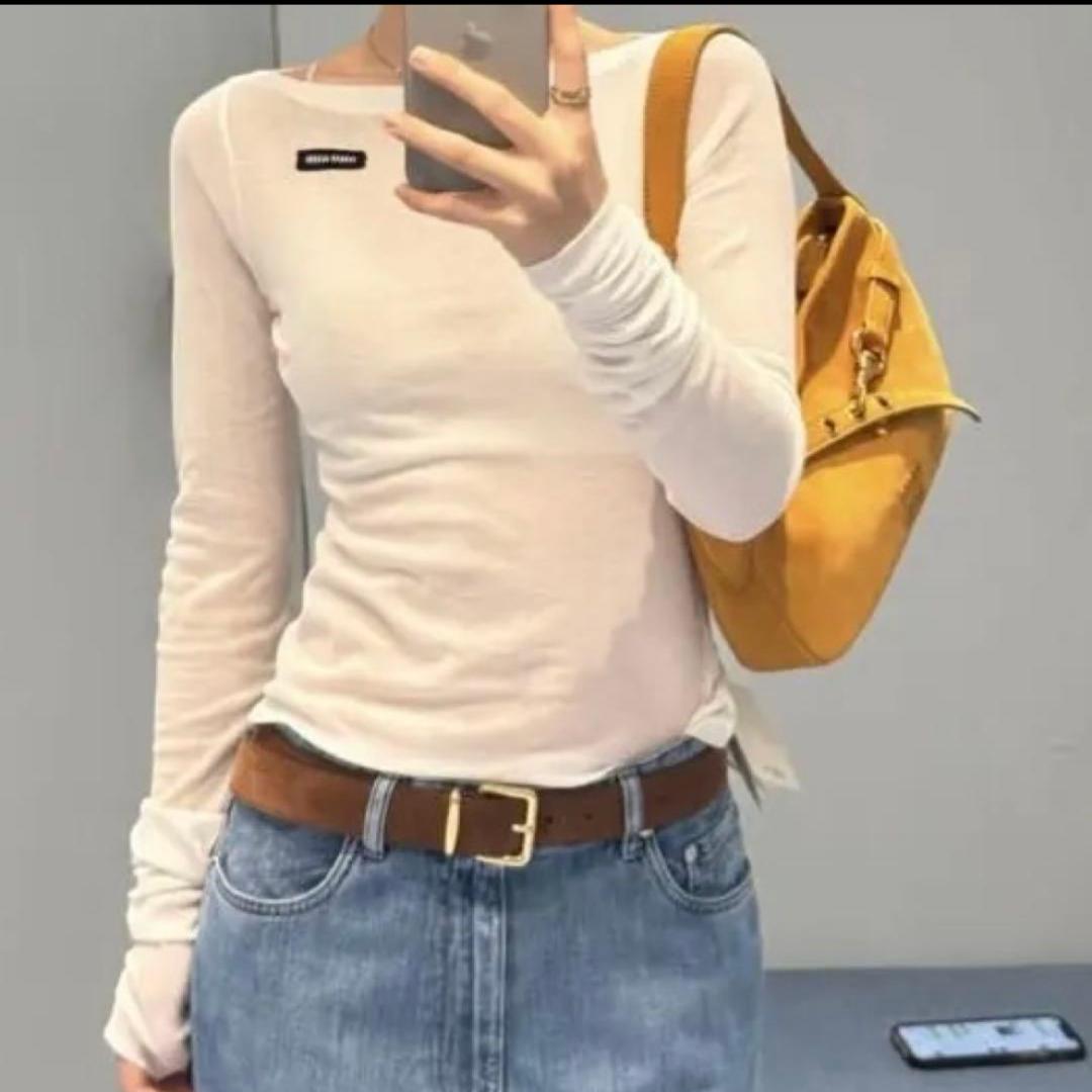 【新品未使用】ロゴ シアー トップス ロンT