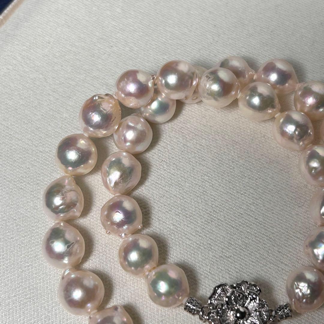 【テリ強✨超大珠】あこや本真珠 ネックレス バロック 9.4〜10.2mm