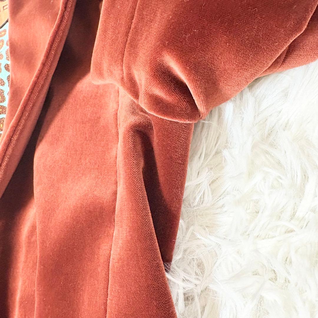 エトロ ベルベット ベロア ジャケット ペイズリー柄総裏地仕様 シルク混 42