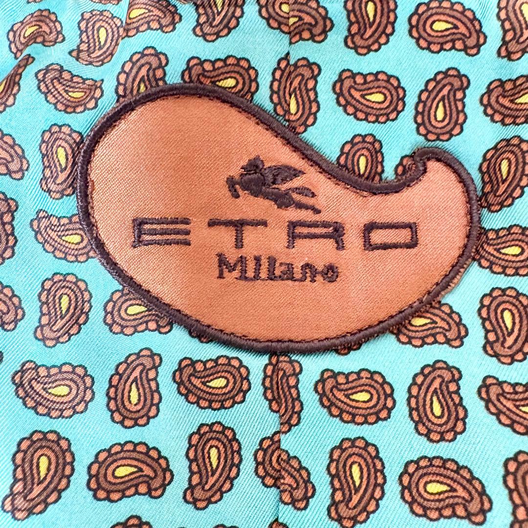 エトロ ベルベット ベロア ジャケット ペイズリー柄総裏地仕様 シルク混 42