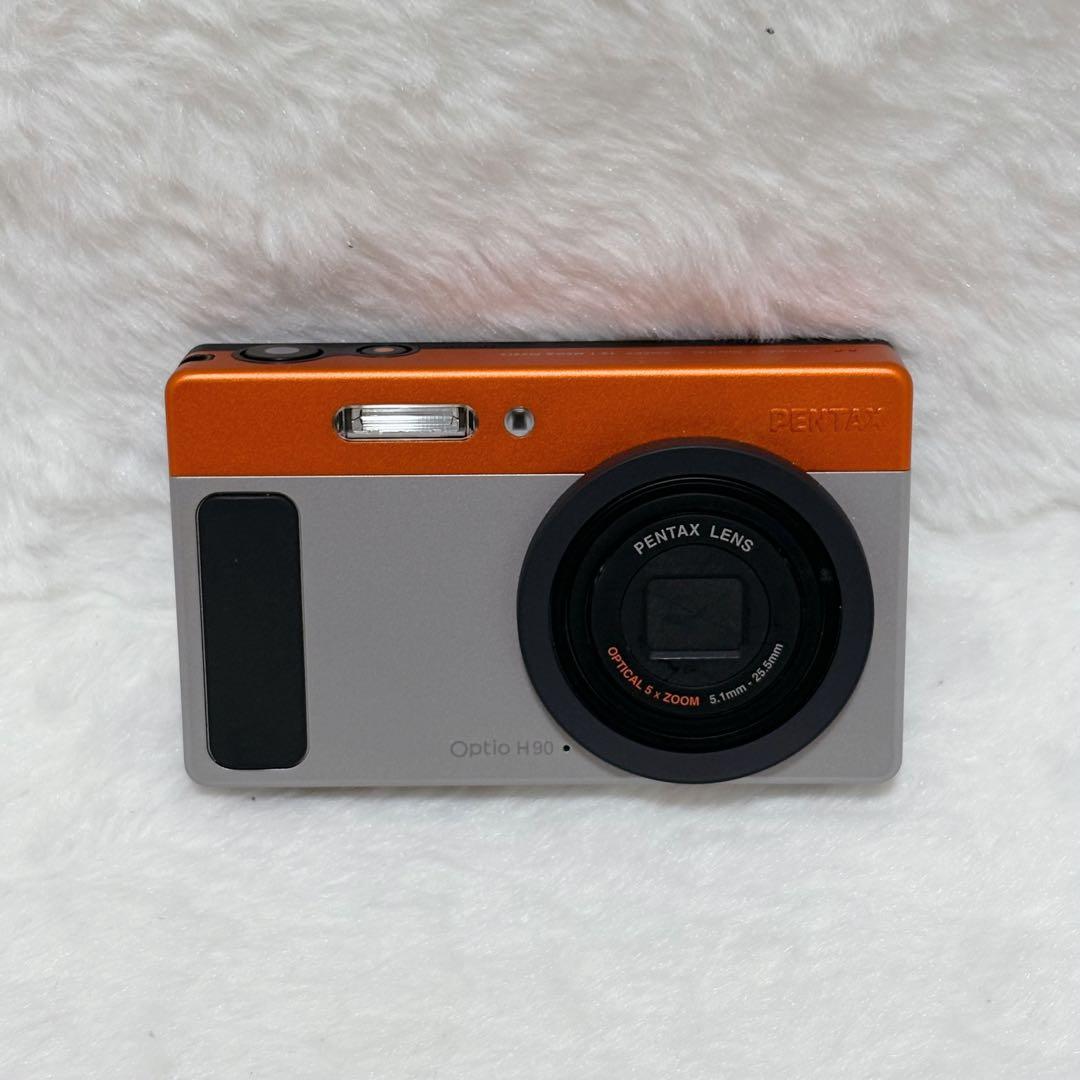 【美品】PENTAX Optio H90 オレンジ シルバー　可愛すぎるコンデジ
