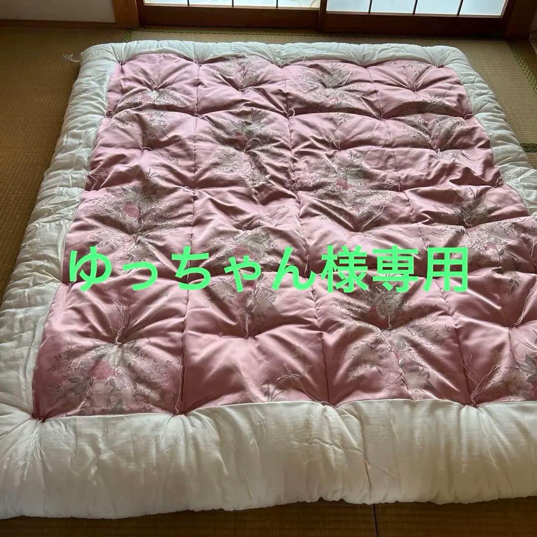 花柄刺繍付き真綿掛け布団 セミダブルサイズ