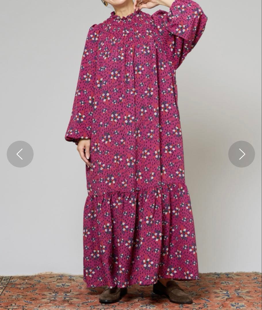 あっきんきんIENA LA BOUCLE フラワープリントイージードレス