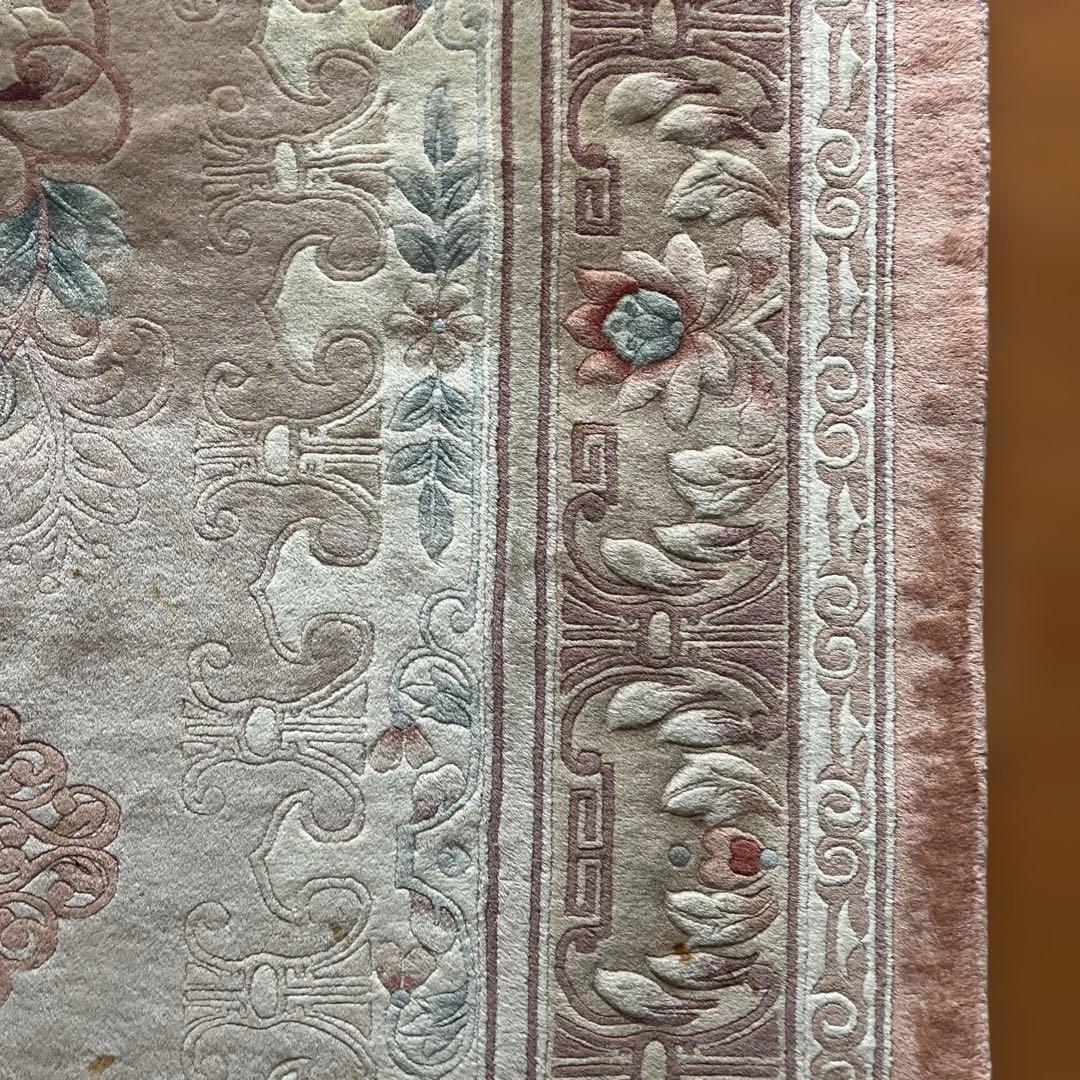 中国緞通　ウール製　千代田絨毯　花柄カーペット 181X 273cm