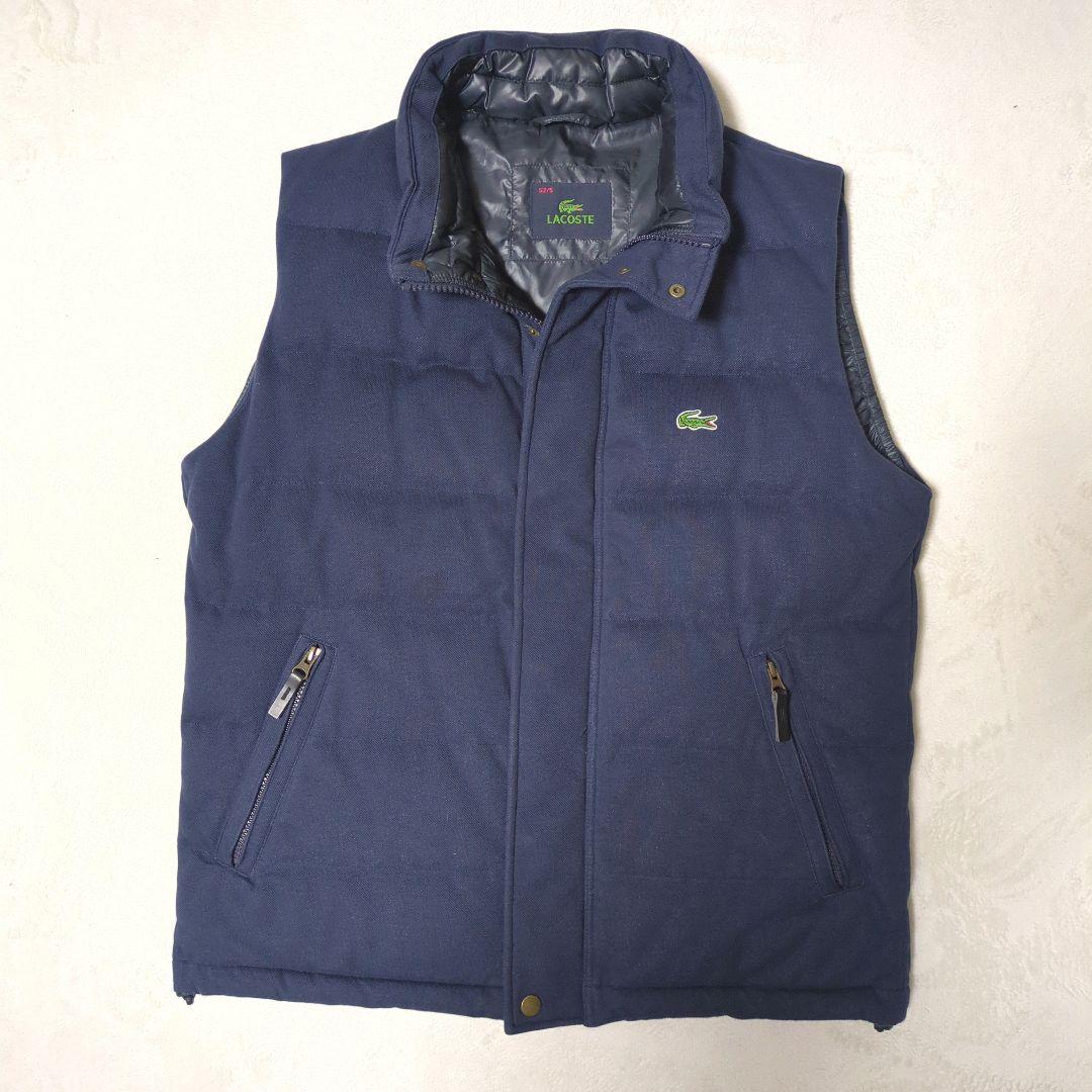 良品 ラコステ コットンピケ ダウンベスト BH310E ネイビー XL