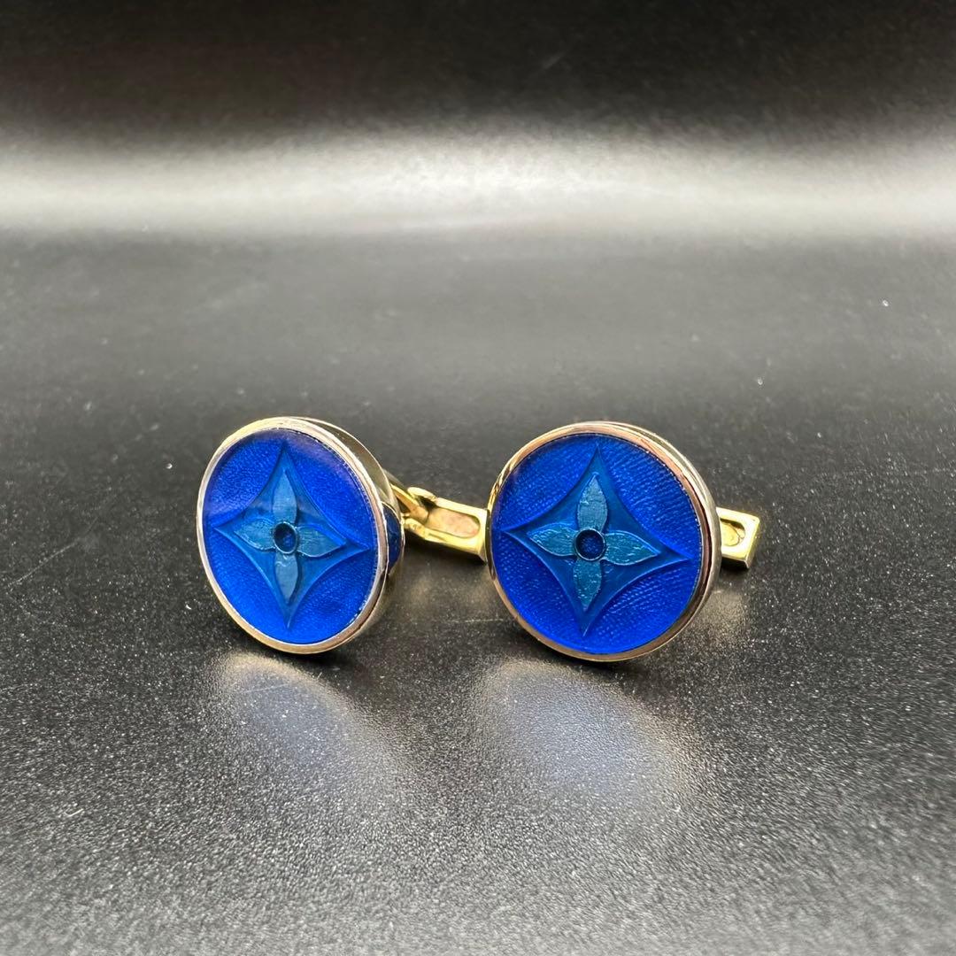 極美品✨　ルイヴィトン　カフス　M64685　ダミエ　シルバー　1337