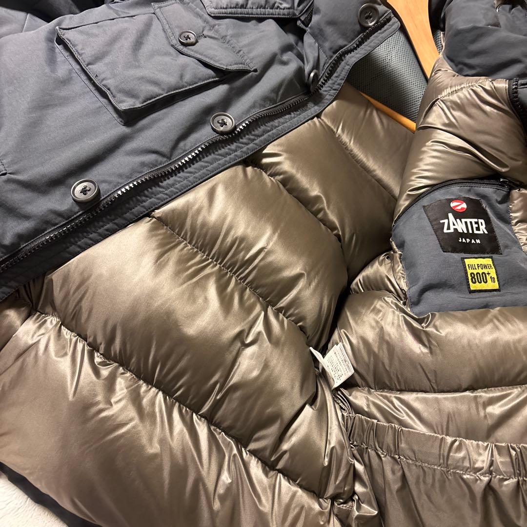 ZANTER フード付きダウンジャケット ネイビー