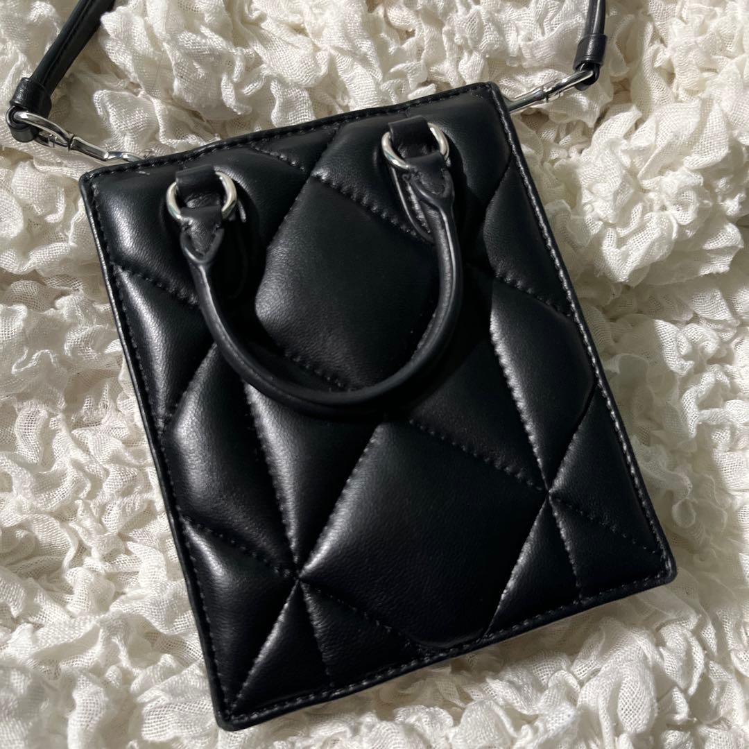 COACH キルティング ミニショルダーバッグ ブラック 正規品