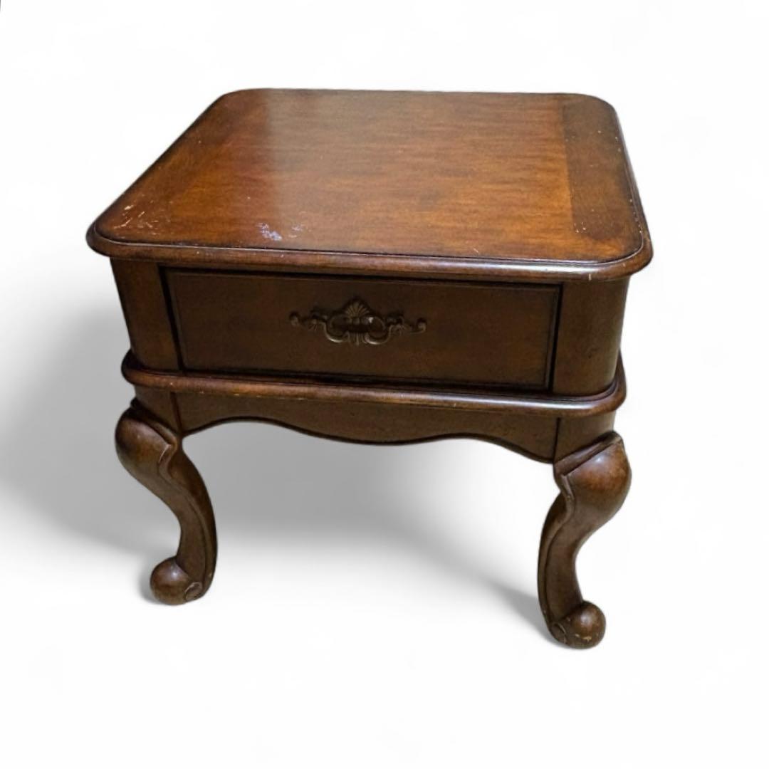 Ashley アシュレイ エンドテーブル 猫脚 ラスティックブラウン