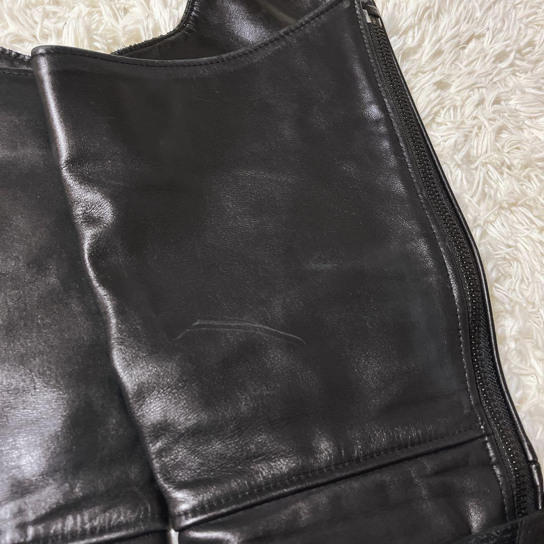 カドヤ　KADOYA 黒レザー チャップス キルティングデザイン バイク