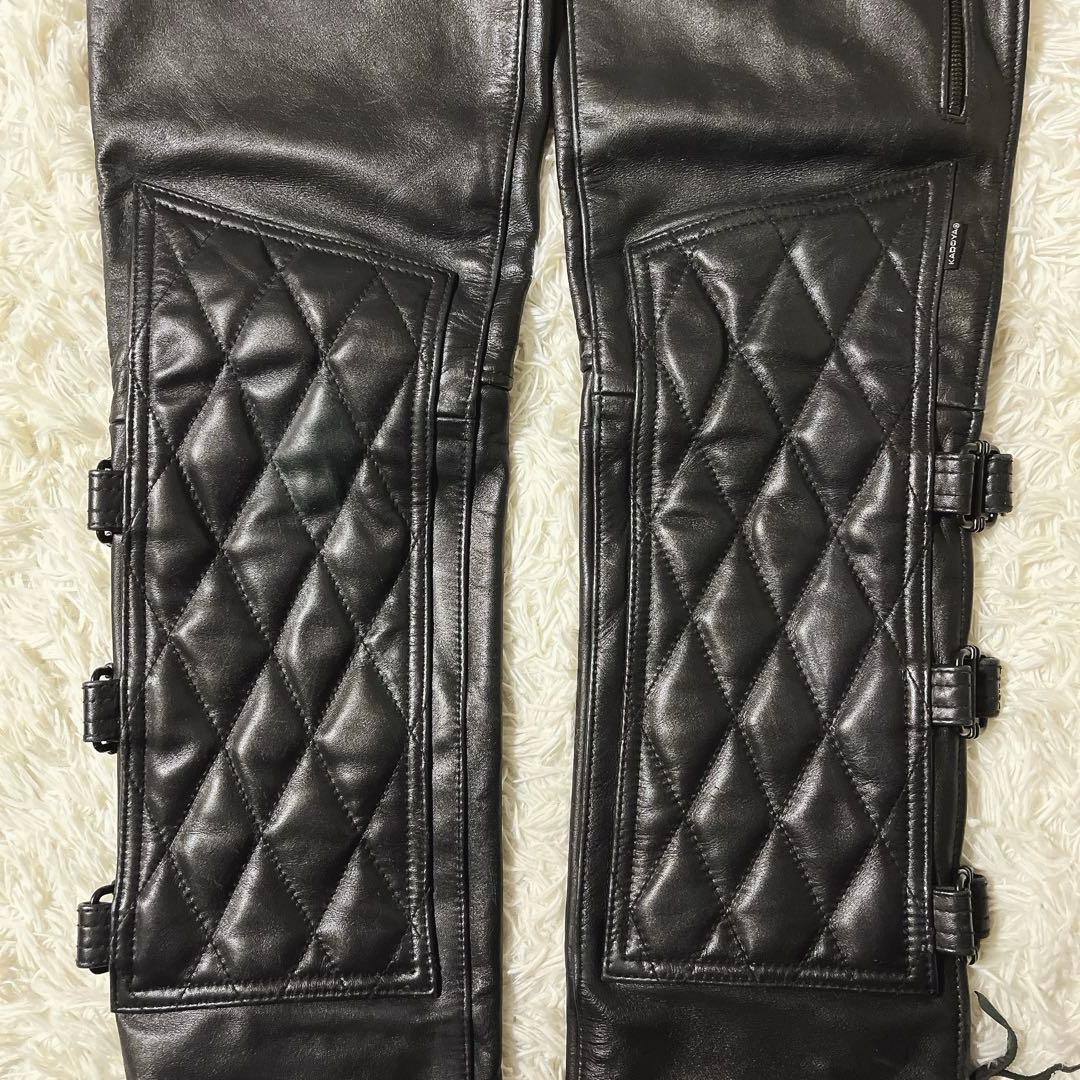 カドヤ　KADOYA 黒レザー チャップス キルティングデザイン バイク