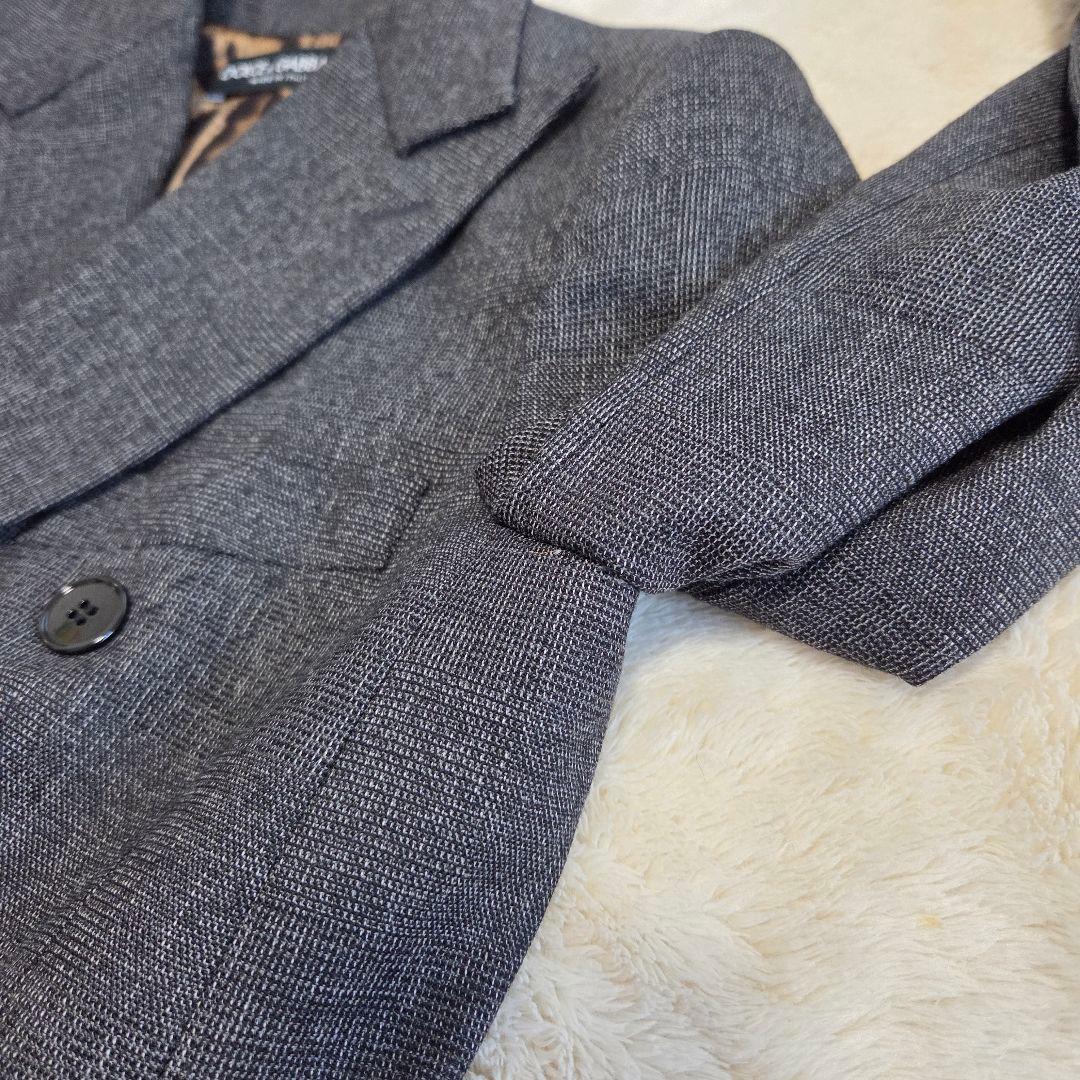 美品　テーラードジャケット　ダブル　ヒョウ柄　グレー　ドルガバ