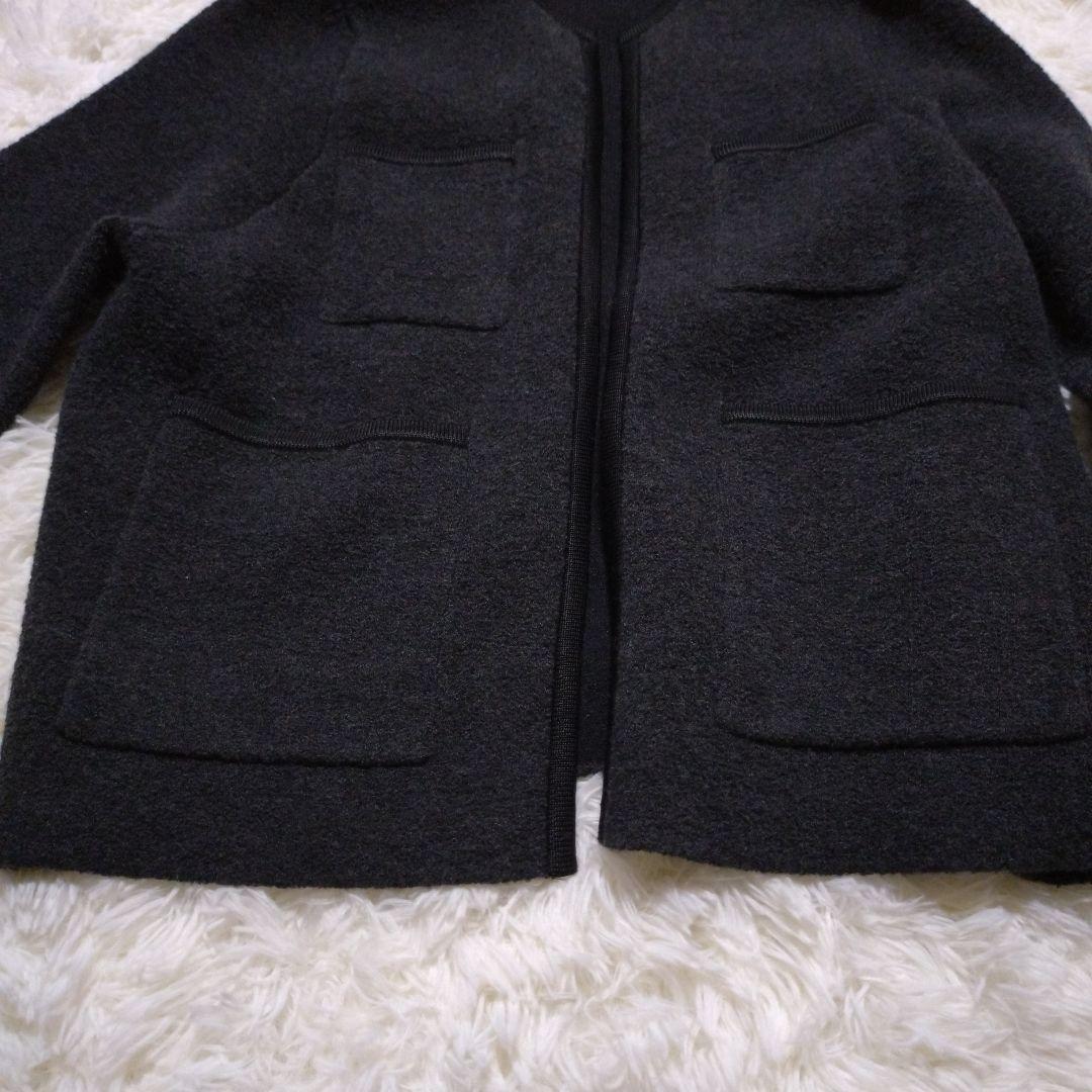 ボールジィ Ballsey ウールナイロンブークレーフロントオープンカーディガン