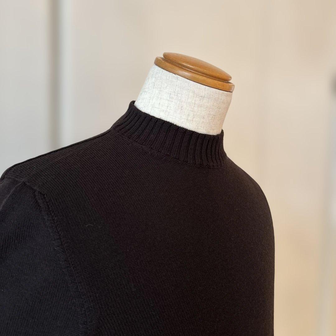 ドルモア／モックネックニット／ダークブラウン／48