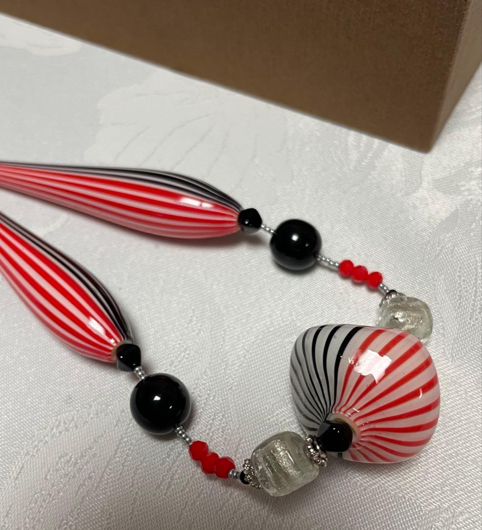 ガラスの森美術館　ネックレス　ハンドメイド　デザイナー　一点もの