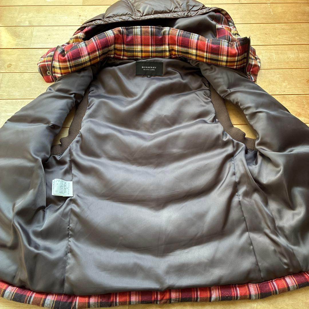 BURBERRY BLACK LABEL メンズチェック柄ダウンベスト M