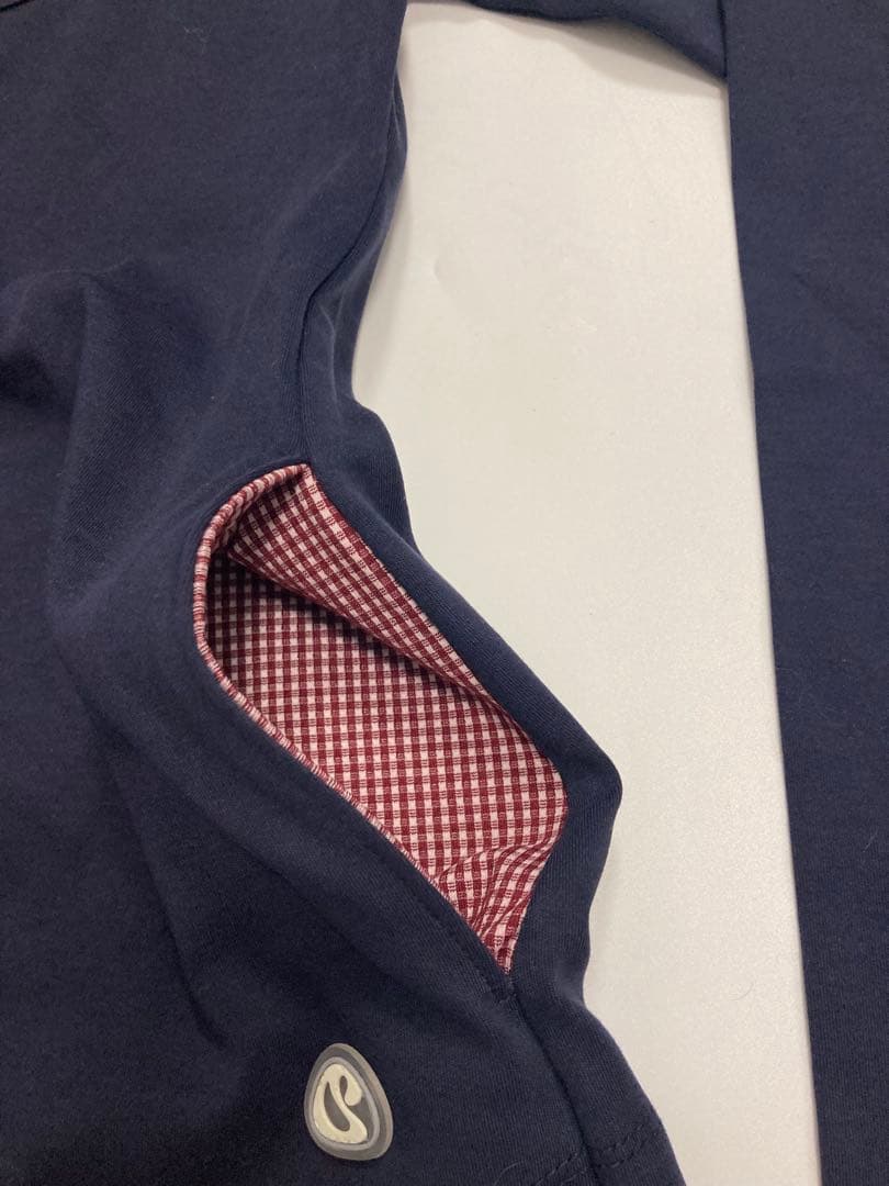 Coyseio ネイビー チェック長袖トップス