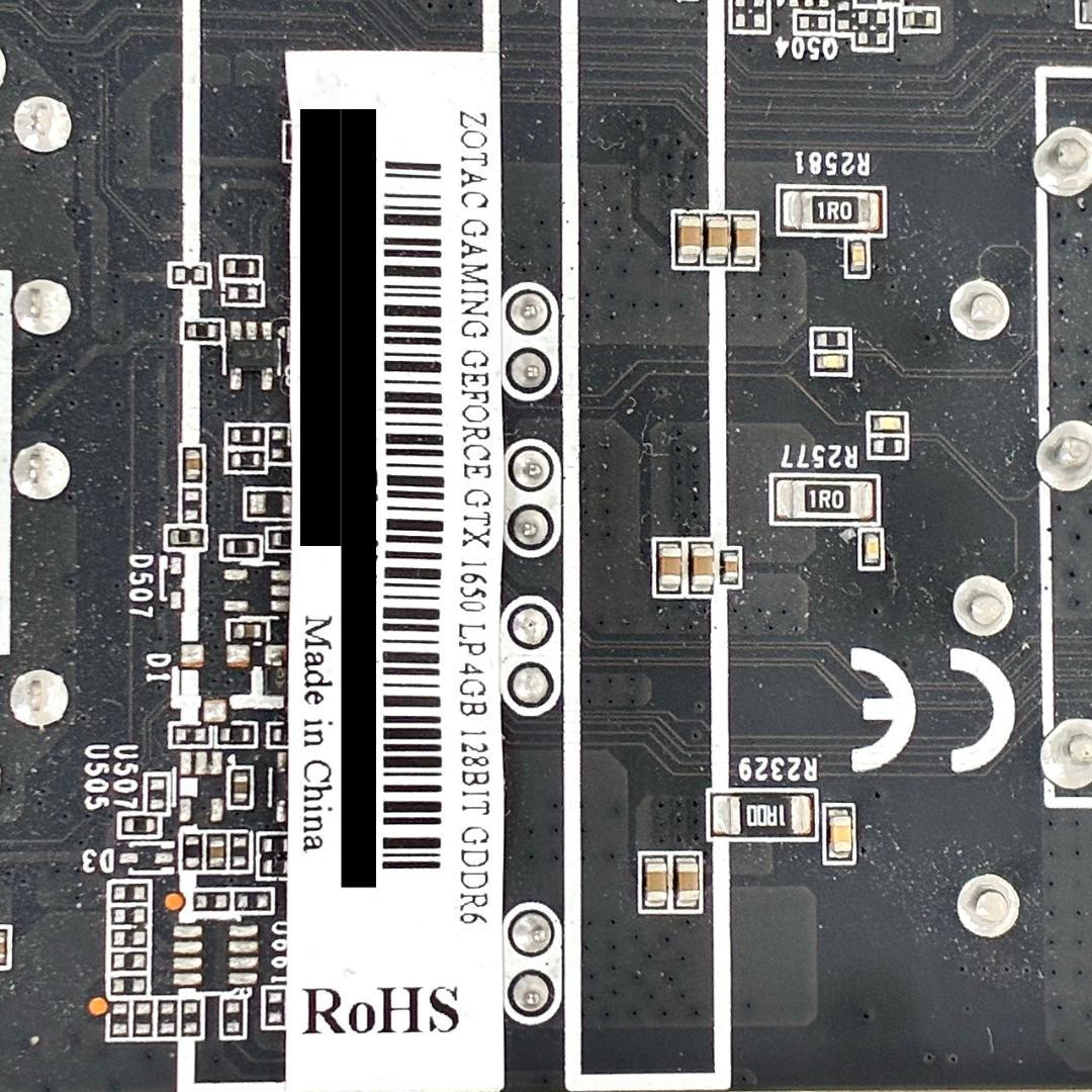 ★美品★ ZOTAC GTX1650 LP 4GB GDDR6 補助電源不要