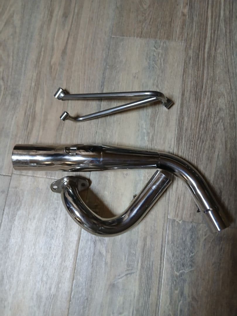 ステンレス マフラー 曲がりパイプ 取り付け金具付き