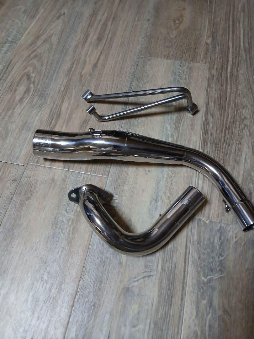 ステンレス マフラー 曲がりパイプ 取り付け金具付き