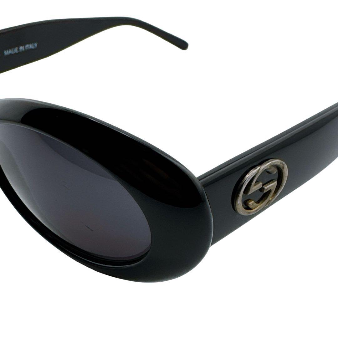 グッチ 度なし サングラス アイウェア サイドロゴ GGロゴ ブラック ゴールド