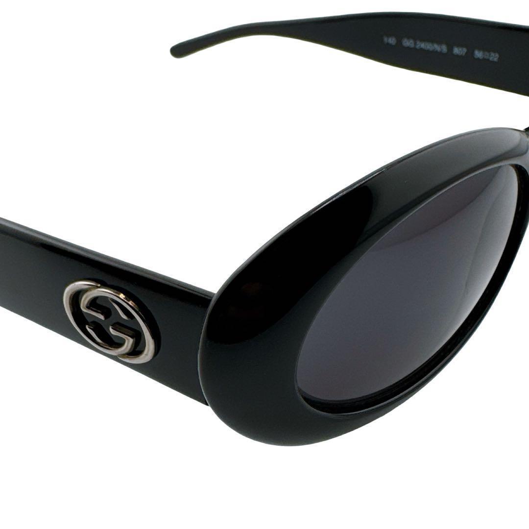 グッチ 度なし サングラス アイウェア サイドロゴ GGロゴ ブラック ゴールド