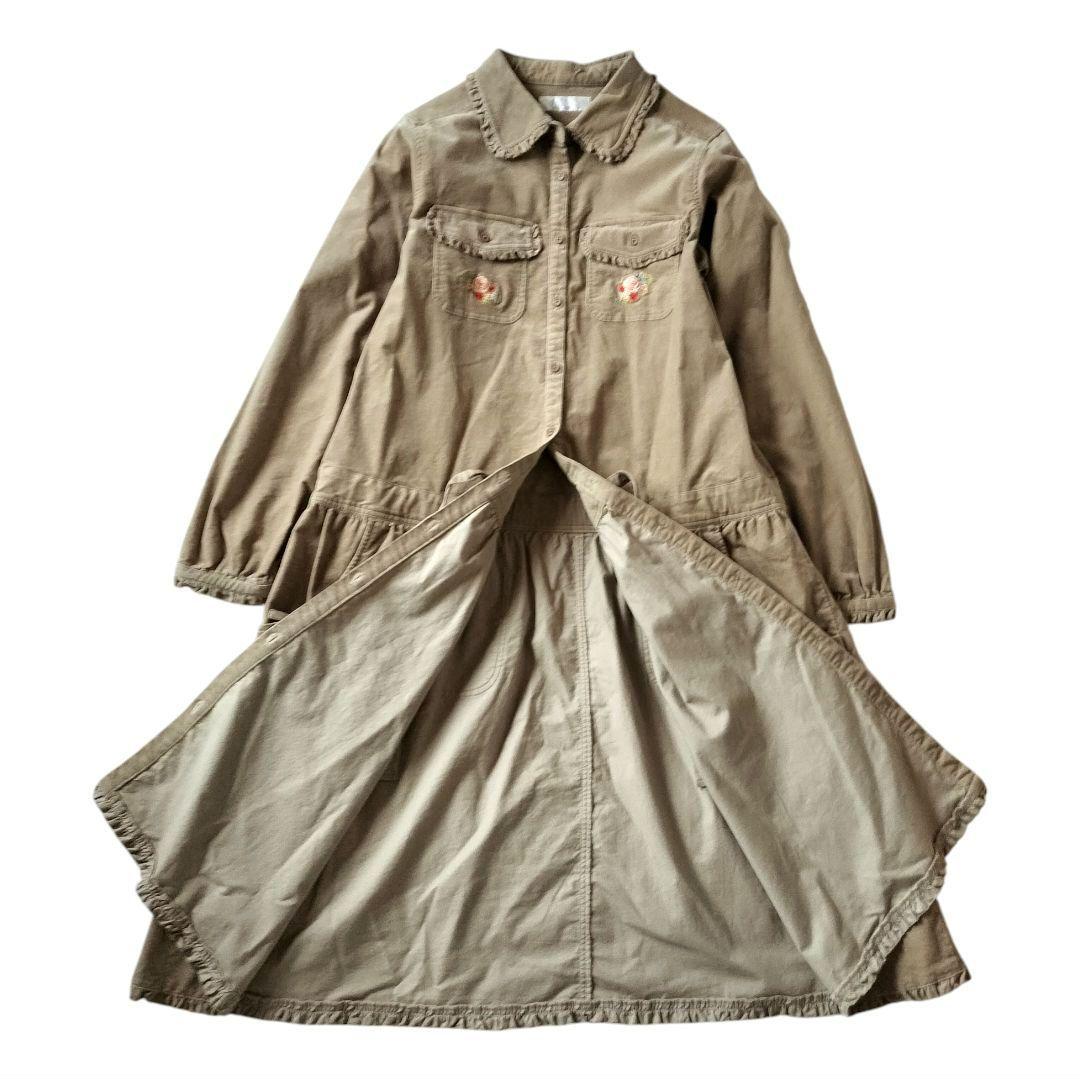 PINK HOUSE ピンクハウス コーデュロイ 薔薇 刺繍 ワンピース