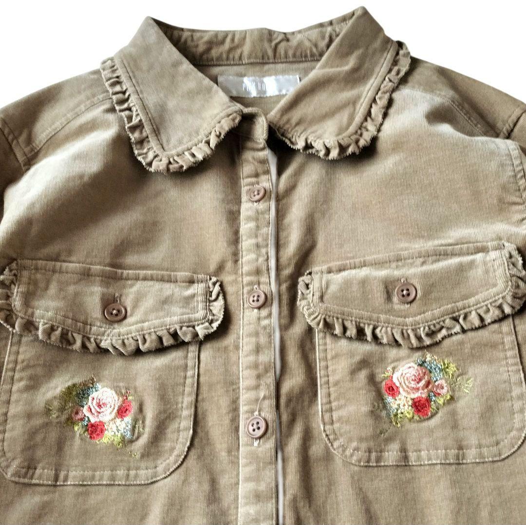 PINK HOUSE ピンクハウス コーデュロイ 薔薇 刺繍 ワンピース