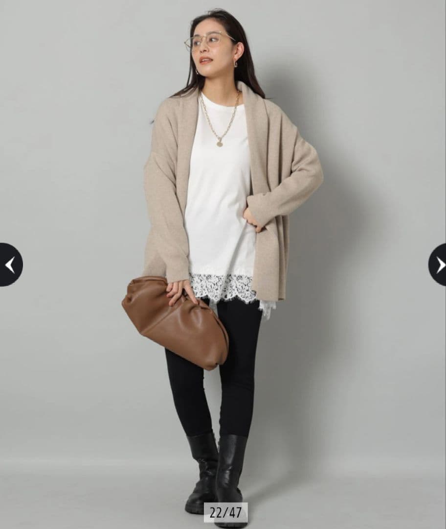 新品タグ付　 Arpege story 裾レースロンT 白 Sサイズ