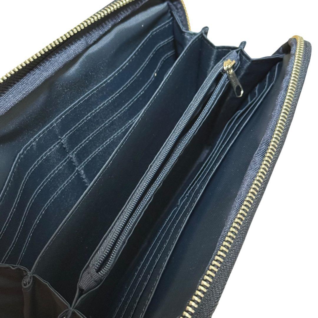 未使用　ミナペルホネンひきだしポーチ姉tambourineネイビー×ホワイト