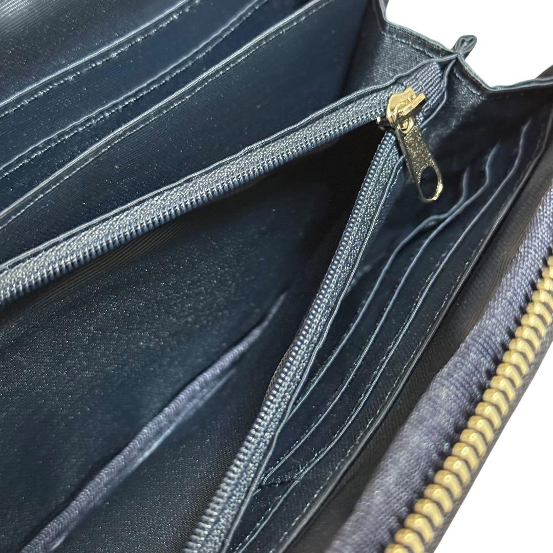 未使用　ミナペルホネンひきだしポーチ姉tambourineネイビー×ホワイト