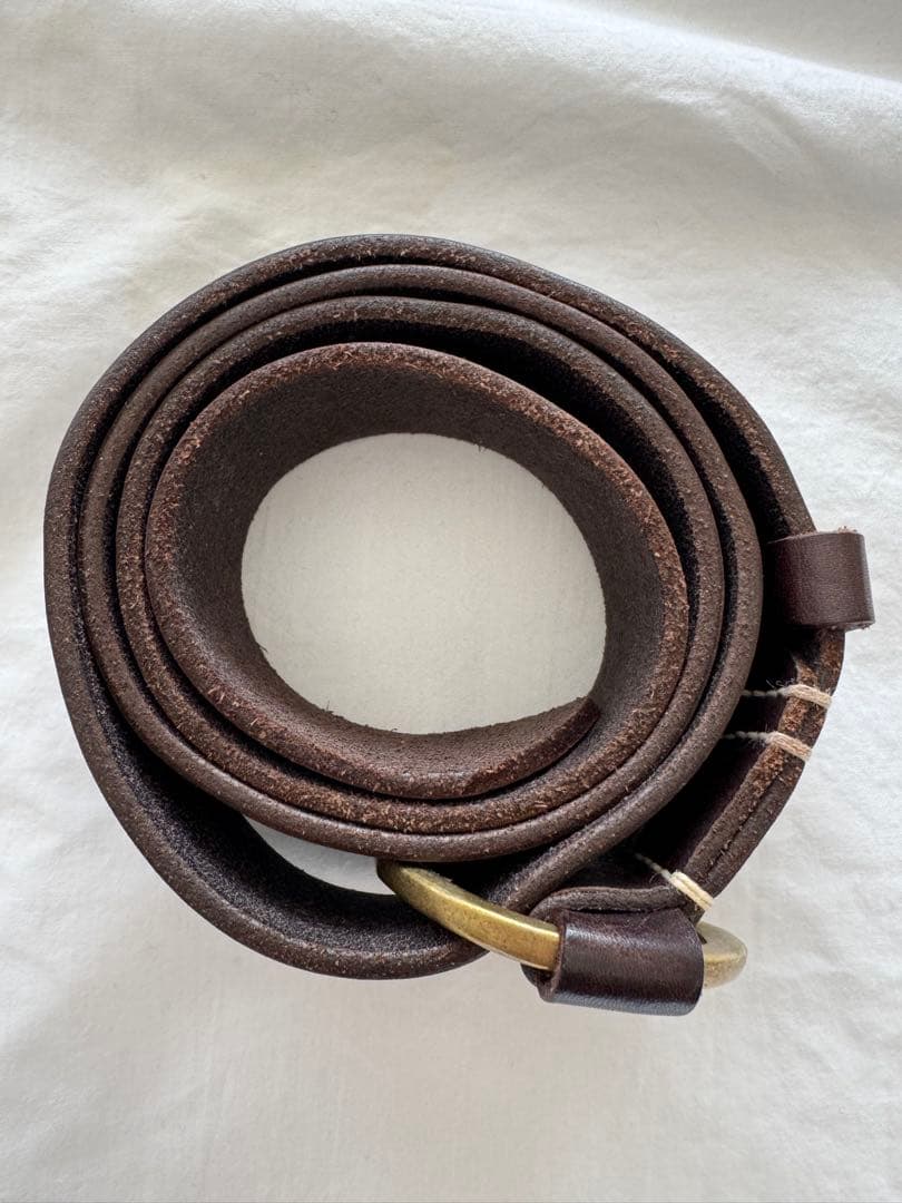 45r ダークブラウン レザー ベルト ラウンドバックル