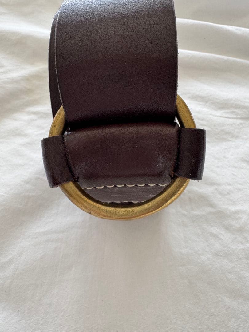 45r ダークブラウン レザー ベルト ラウンドバックル