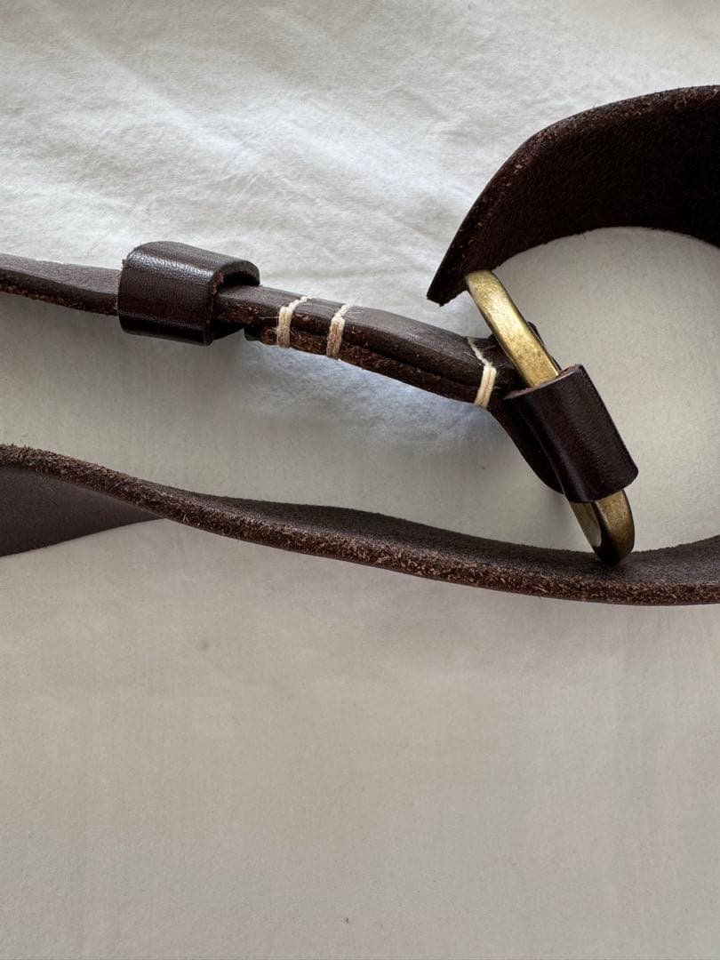 45r ダークブラウン レザー ベルト ラウンドバックル