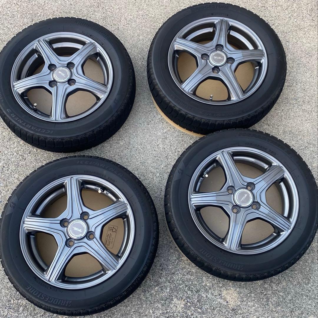 スタッドレスタイヤホイル付き155/65/R14、4本セット