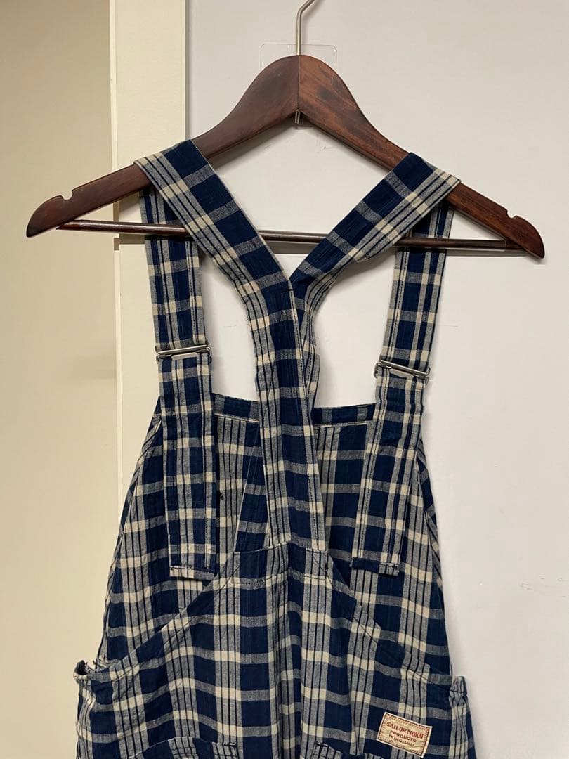 新品sunsurf Union Supplyパラカチェックオーバーオールパンツ