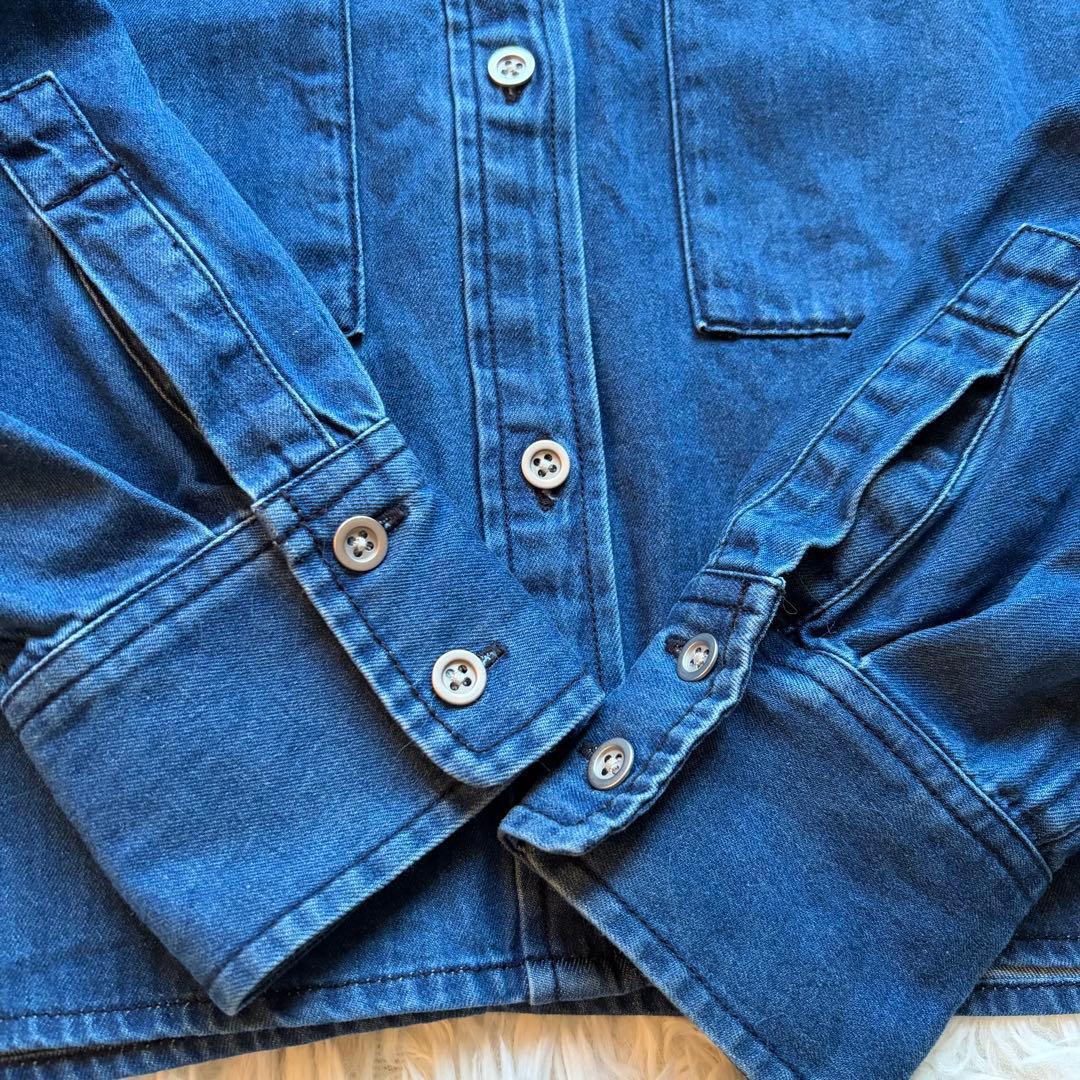 未使用級 美品 24AW IENA デニム ショートシャツ クロップド丈