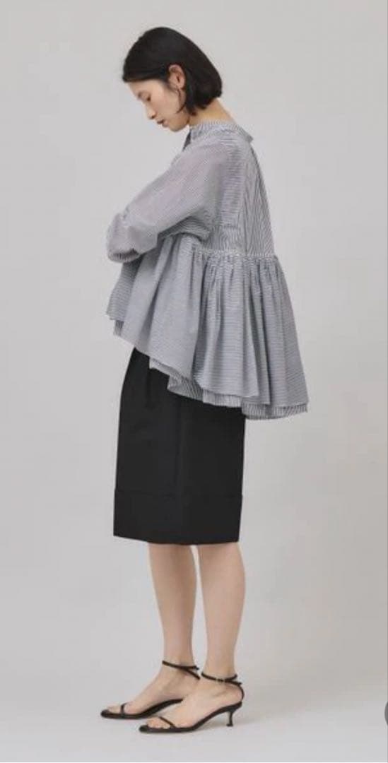 コットンニーレングスワイドパンツ