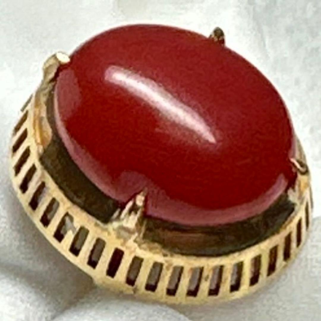 K18刻印　本血赤珊瑚　タイピン　2.9g タルチ　東な8-0110☆2F