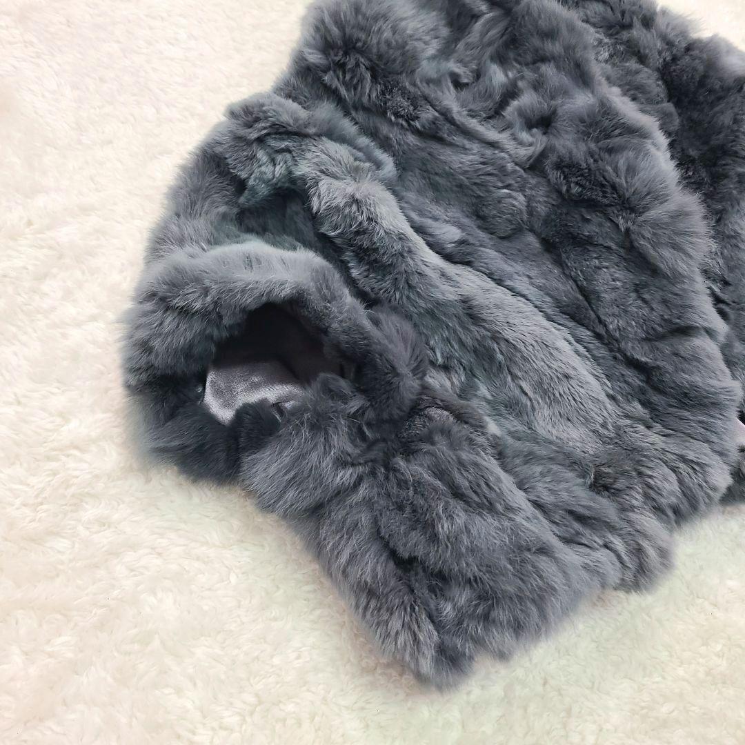 【高級】　イヴサロモン　リアルファー　レッキス　ラビット　ボレロ　ジャケット