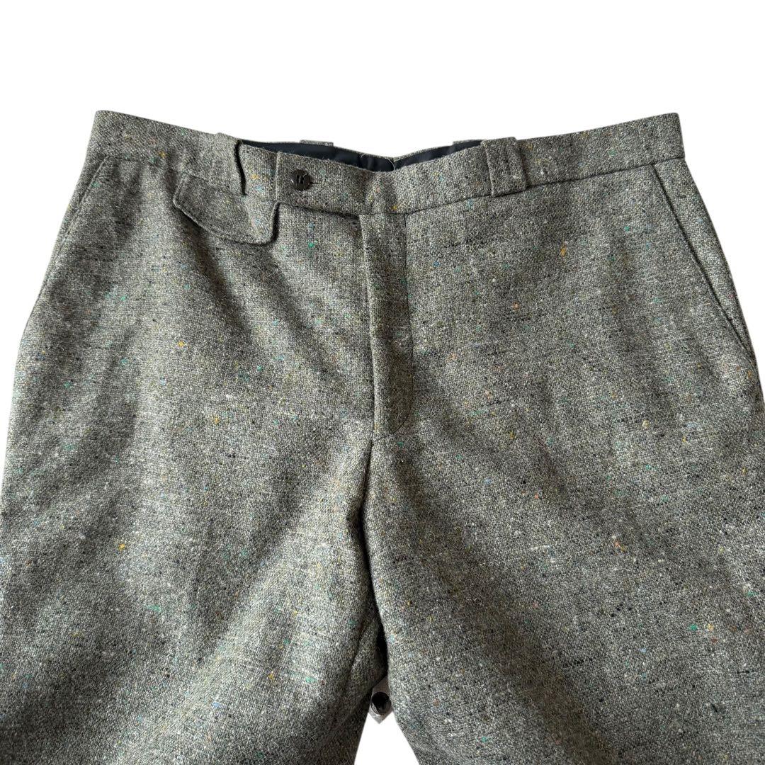 極上 ネップ カスリ 絣 ウール スラックス 70s