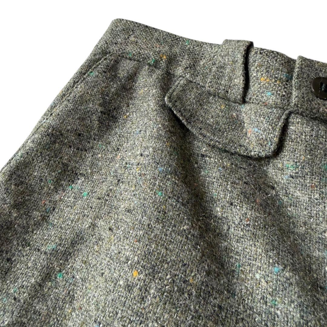 極上 ネップ カスリ 絣 ウール スラックス 70s