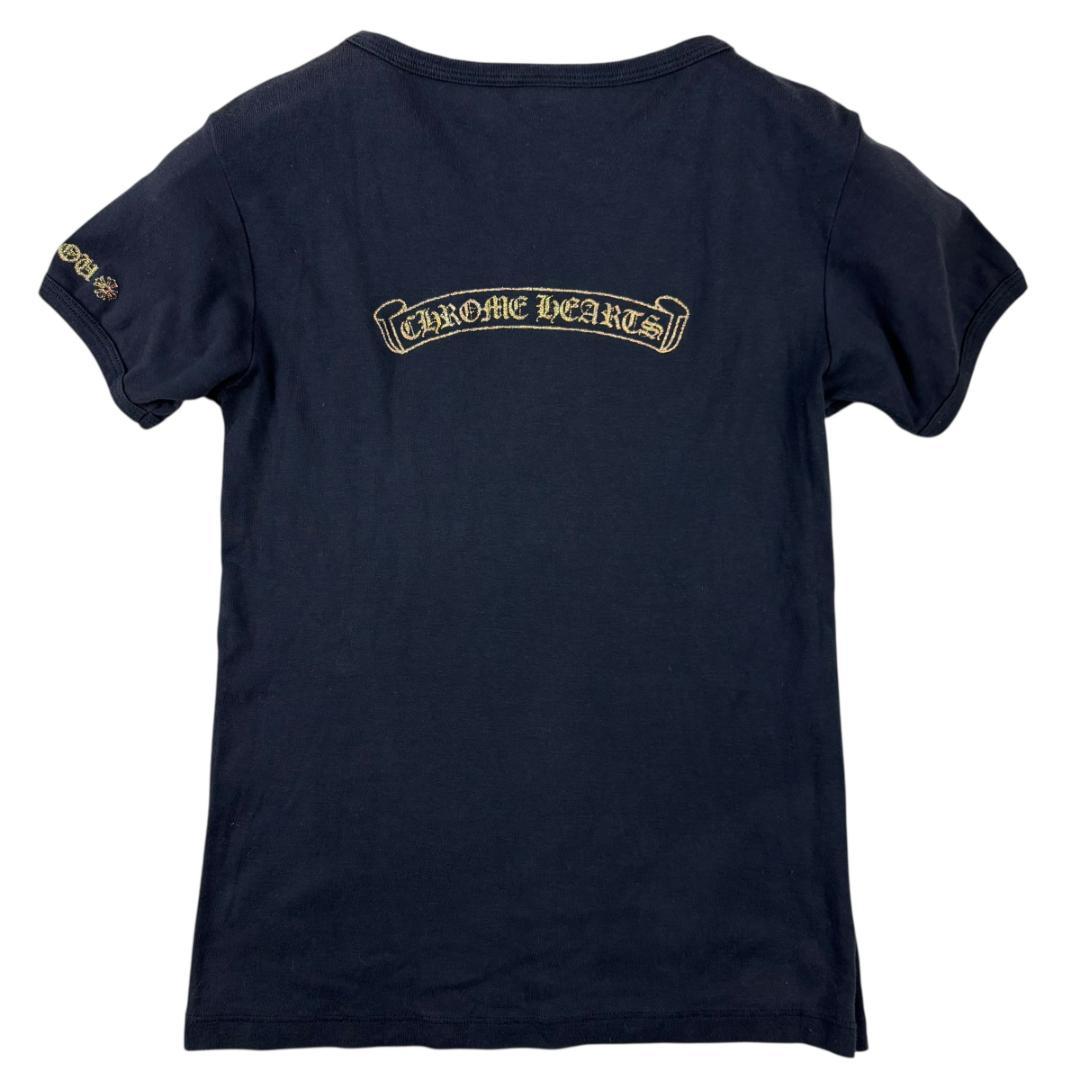 【ユノ】美品 クロムハーツ ゴールドクロスプリントTシャツ USA製Y2K
